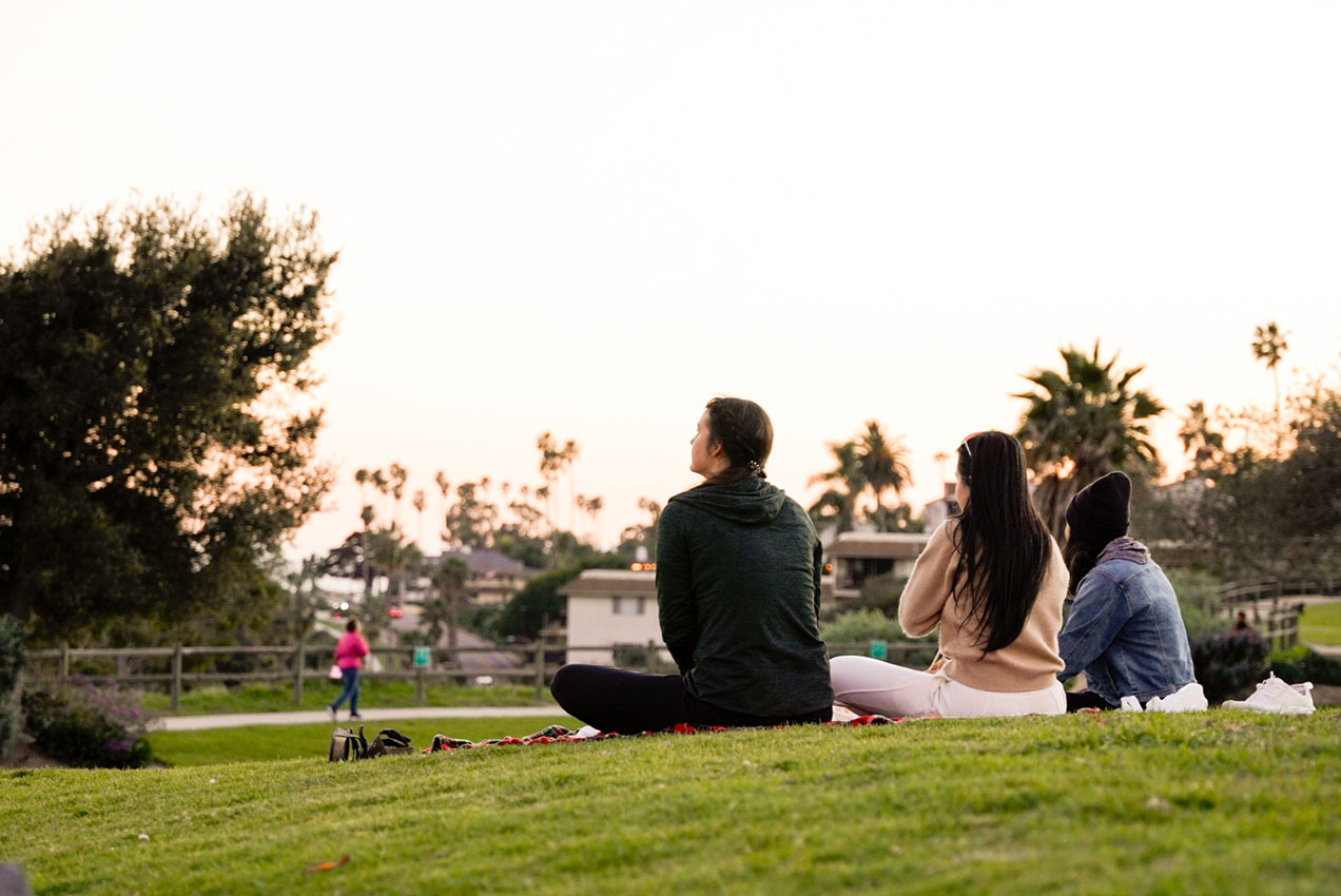 Students on Lawn